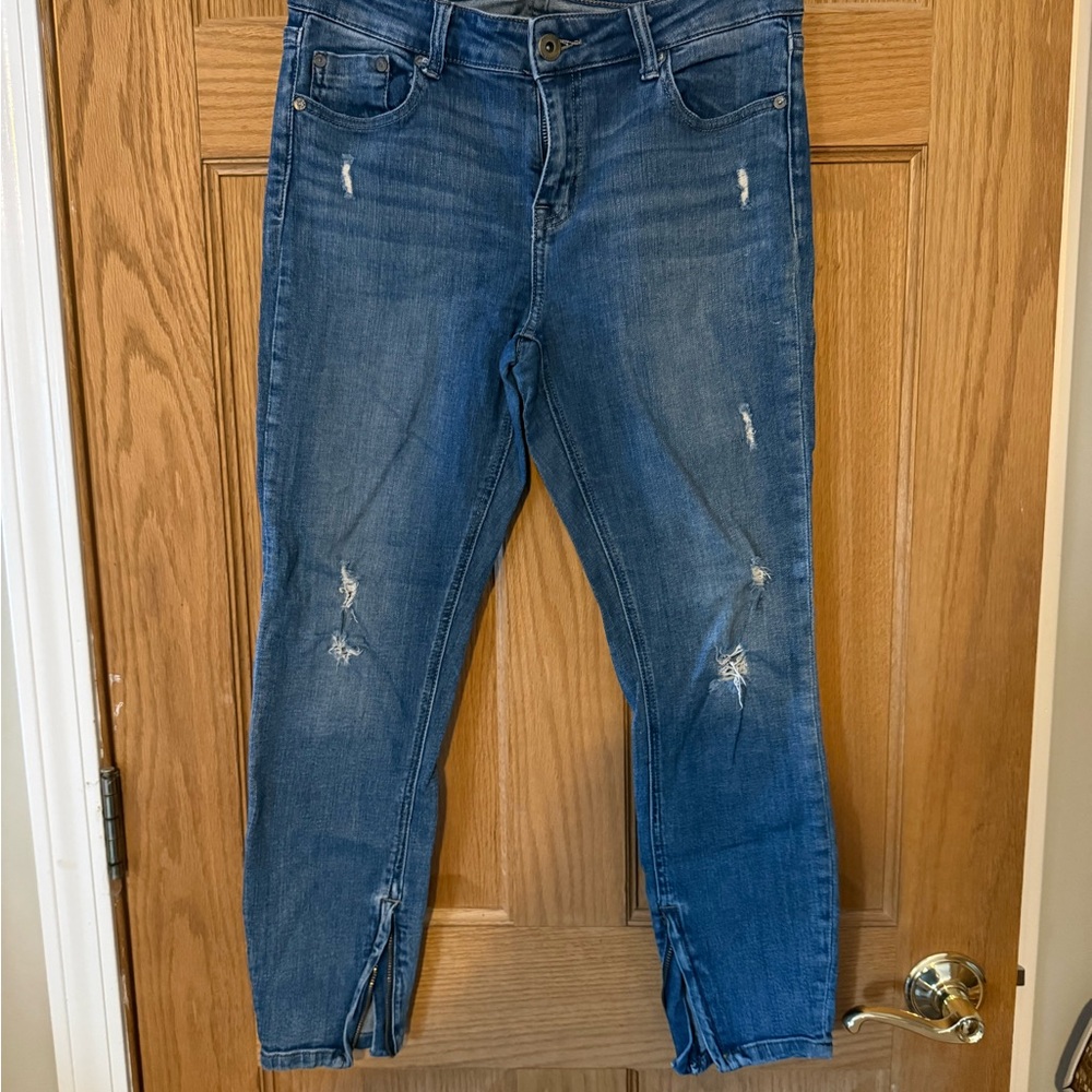 Pistola Blue Distressed Ankle Jeans